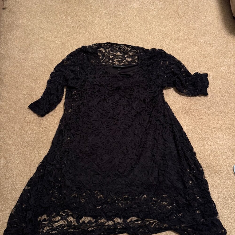 LANE BRYANT SIZE 18/20 BLACK DRESS WITH LACE PLUS SIZE FORMAL